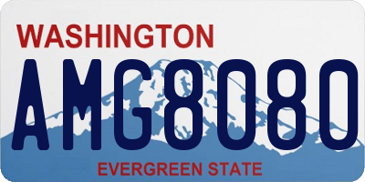 WA license plate AMG8080