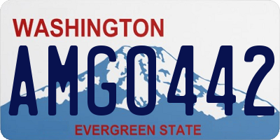 WA license plate AMGO442