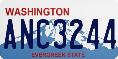 WA license plate ANC3244