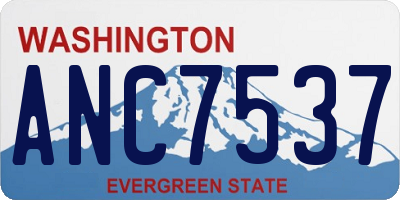 WA license plate ANC7537