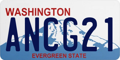 WA license plate ANCG21