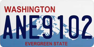 WA license plate ANE9102