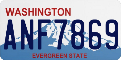 WA license plate ANF7869