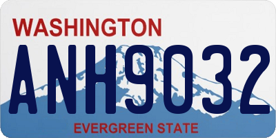 WA license plate ANH9032