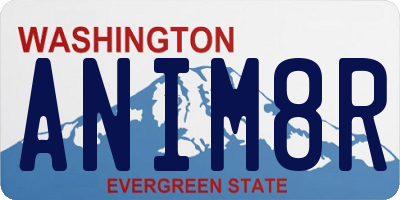 WA license plate ANIM8R