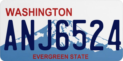 WA license plate ANJ6524