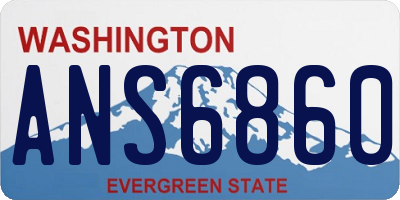 WA license plate ANS6860