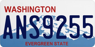 WA license plate ANS9255