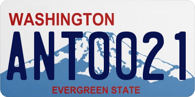 WA license plate ANT0021