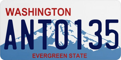 WA license plate ANT0135