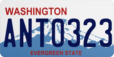 WA license plate ANT0323