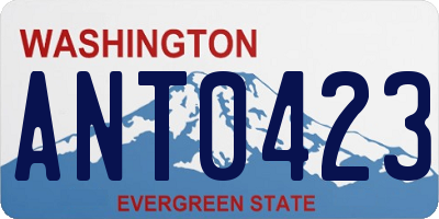 WA license plate ANT0423