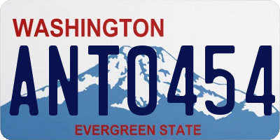 WA license plate ANT0454