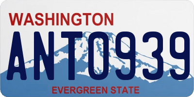 WA license plate ANT0939