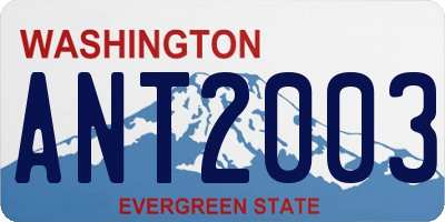 WA license plate ANT2003