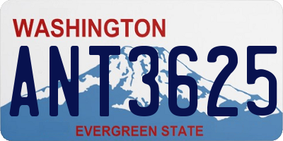 WA license plate ANT3625