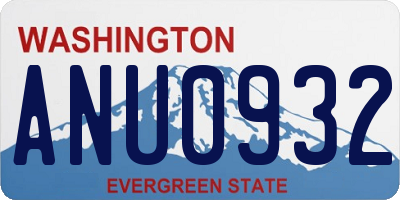 WA license plate ANU0932