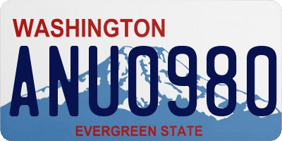 WA license plate ANU0980