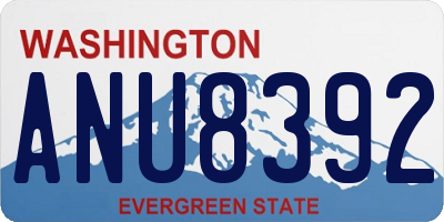 WA license plate ANU8392