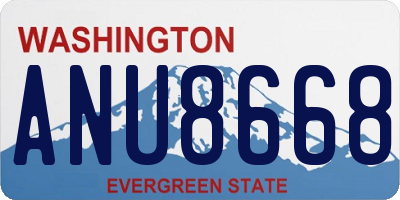 WA license plate ANU8668