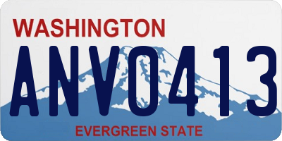 WA license plate ANV0413