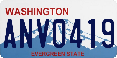 WA license plate ANV0419