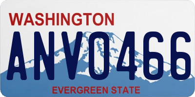 WA license plate ANV0466