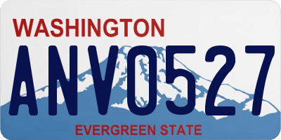 WA license plate ANV0527