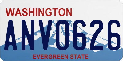 WA license plate ANV0626