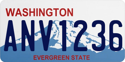 WA license plate ANV1236