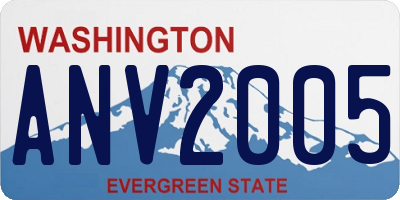 WA license plate ANV2005