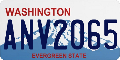 WA license plate ANV2065