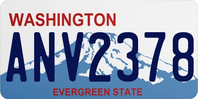 WA license plate ANV2378