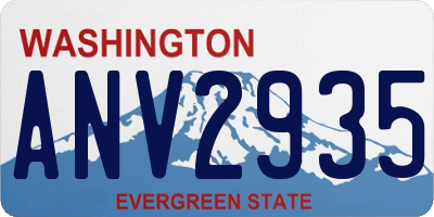 WA license plate ANV2935