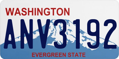 WA license plate ANV3192