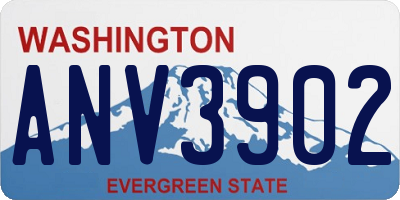WA license plate ANV3902