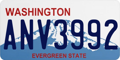 WA license plate ANV3992