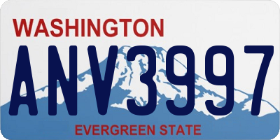 WA license plate ANV3997