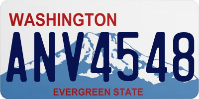 WA license plate ANV4548