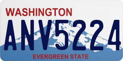 WA license plate ANV5224