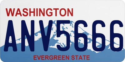 WA license plate ANV5666
