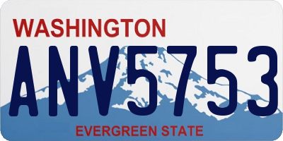 WA license plate ANV5753
