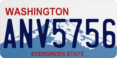 WA license plate ANV5756