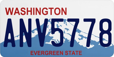 WA license plate ANV5778