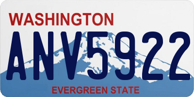 WA license plate ANV5922