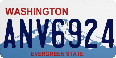 WA license plate ANV6924
