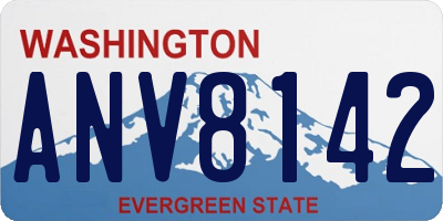 WA license plate ANV8142