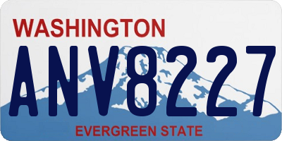 WA license plate ANV8227