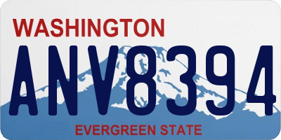 WA license plate ANV8394