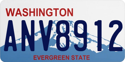 WA license plate ANV8912
